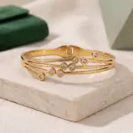 Stellar Constellation Bangle – Modern Multi-Row Crystal Hinge Bracelet