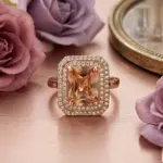 Radiant Sovereign Double Halo Ring – Emerald-Cut - Adjustable Size