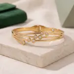 Stellar Constellation Bangle – Modern Multi-Row Crystal Hinge Bracelet