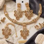 Amber Sunburst Choker Set – 3 Piece Honey Gold Geometric Necklace & Earring Collection
