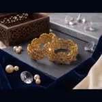 Honeycomb Mandala Heritage Kadas – Scalloped Hexagonal Gold Bangles (Pair)