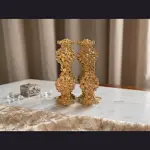 Majestic Flora Scalloped Kadas – Antique Gold Filigree Bangles with Safety Chains (Pair)