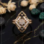 Art Deco Geometric Rhombus Ring – Adjustable Fit
