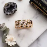Mosaic Marquise Wide-Band Ring – Auto-Adjustable