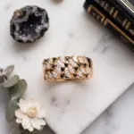Mosaic Marquise Wide-Band Ring – Auto-Adjustable