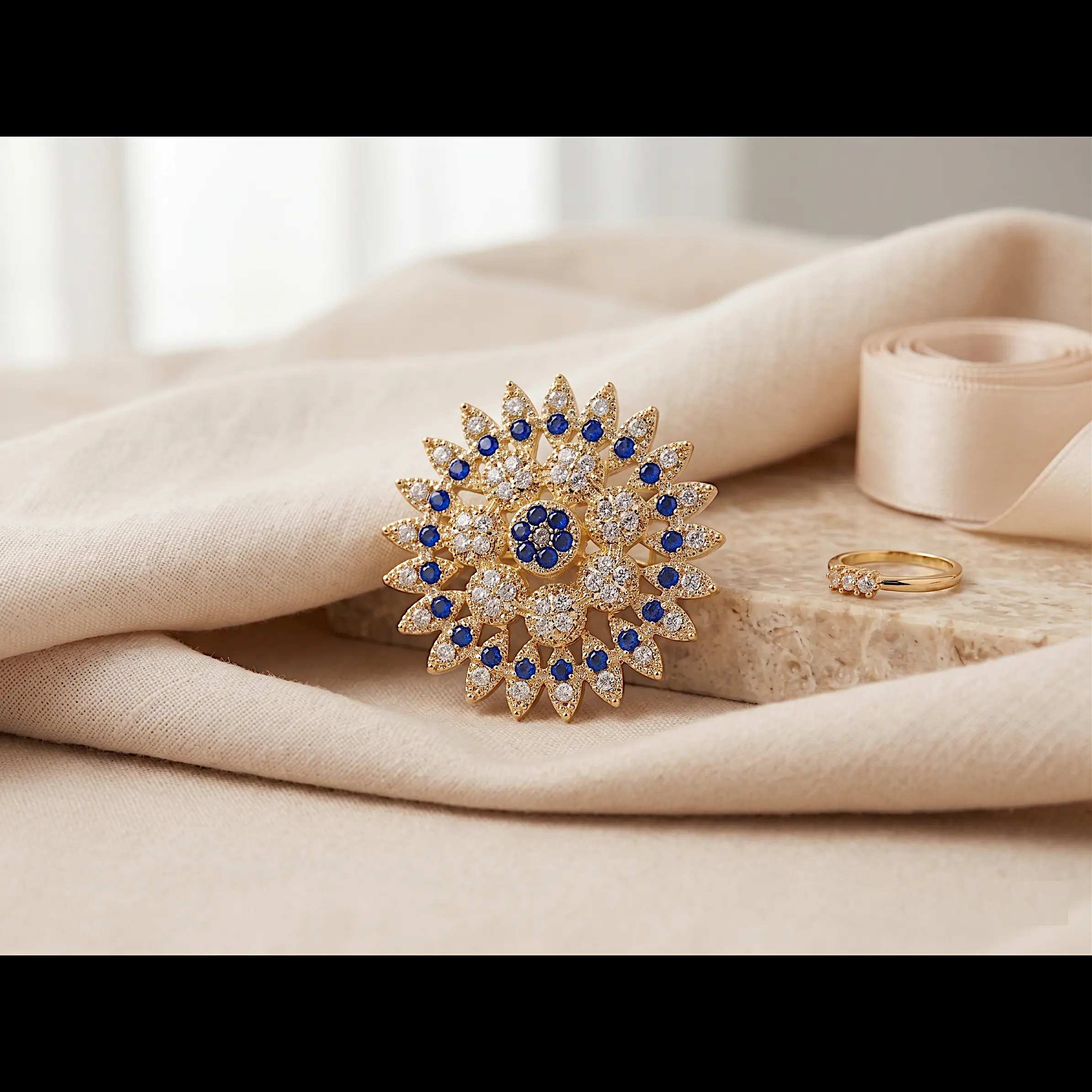 Solaris Blooming Sunburst Statement Ring – Multi Colors - Image 2