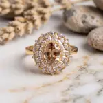 Ethereal Oval Heritage Ring - Champagne Adjustable Size