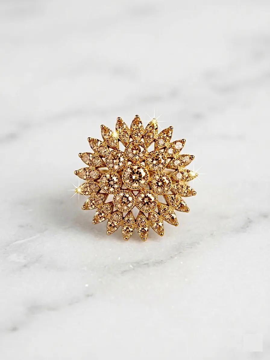 Solaris Blooming Sunburst Statement Ring – Available in 3 Luxury Finishes