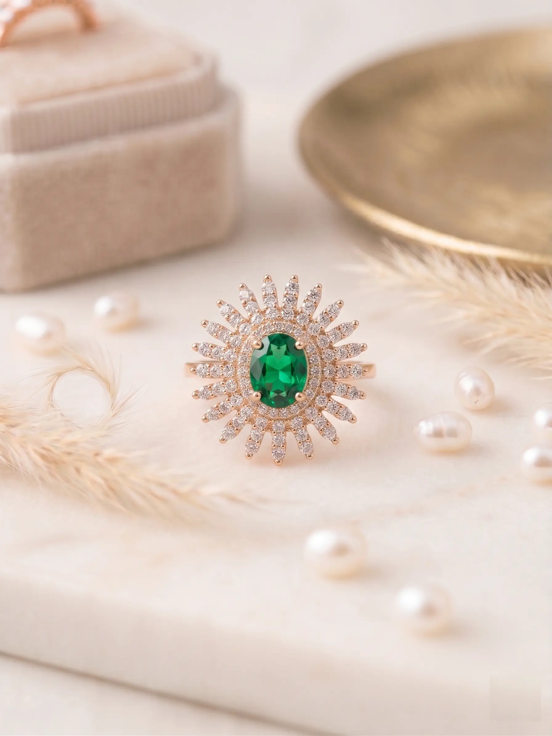 Royal Halo Vintage Oval Gemstone Ring - Image 3