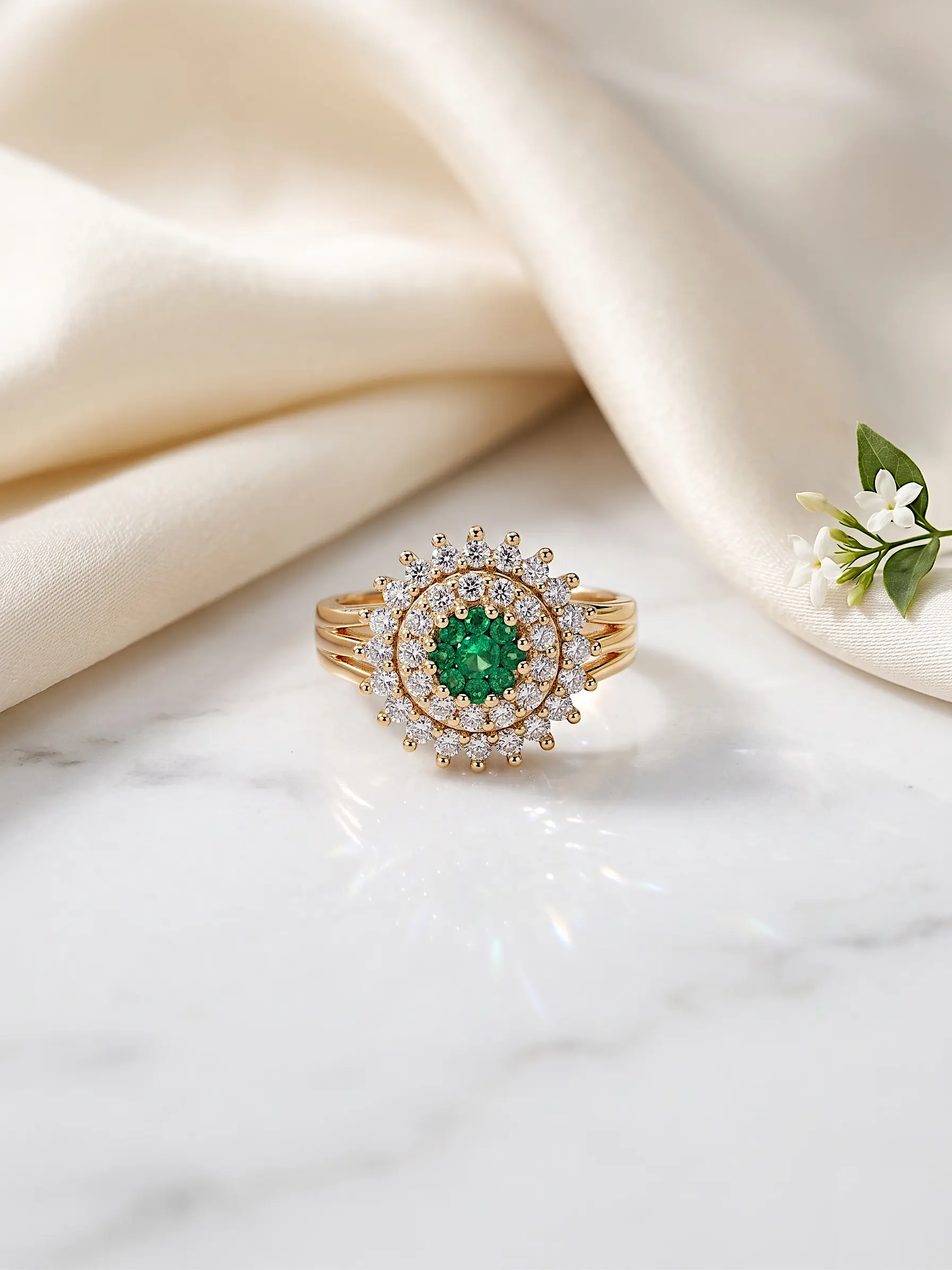 Celestial Medallion Adjustable Ring – Intricate Floral Halo - Image 3