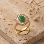 Ethereal Oval Heritage Ring - Green Adjustable Size