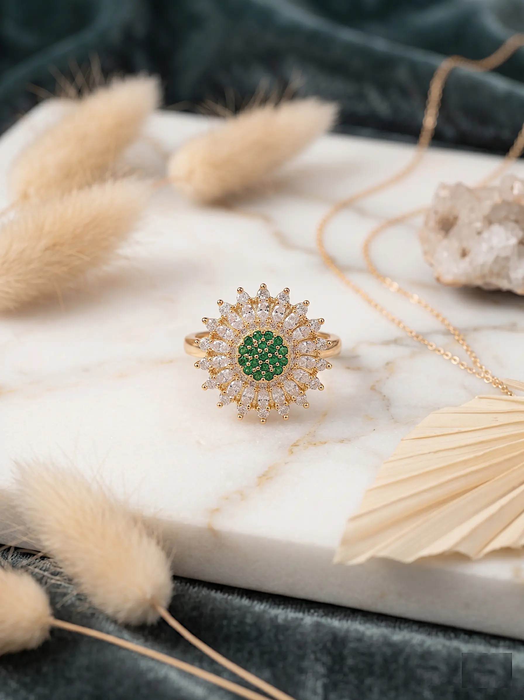 Radiant Bloom Sunflower Statement Ring – Adjustable Fit - Image 3