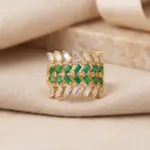 Infinite Chevron Baguette Ring – Modern Geometric Band
