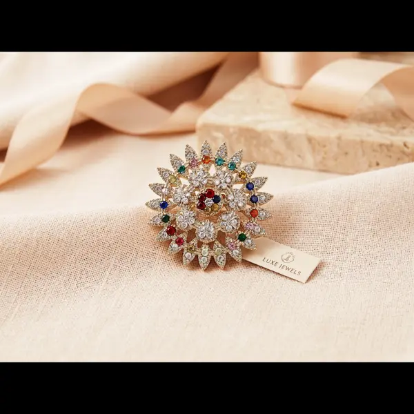 Solaris Blooming Sunburst Statement Ring – Multi Colors