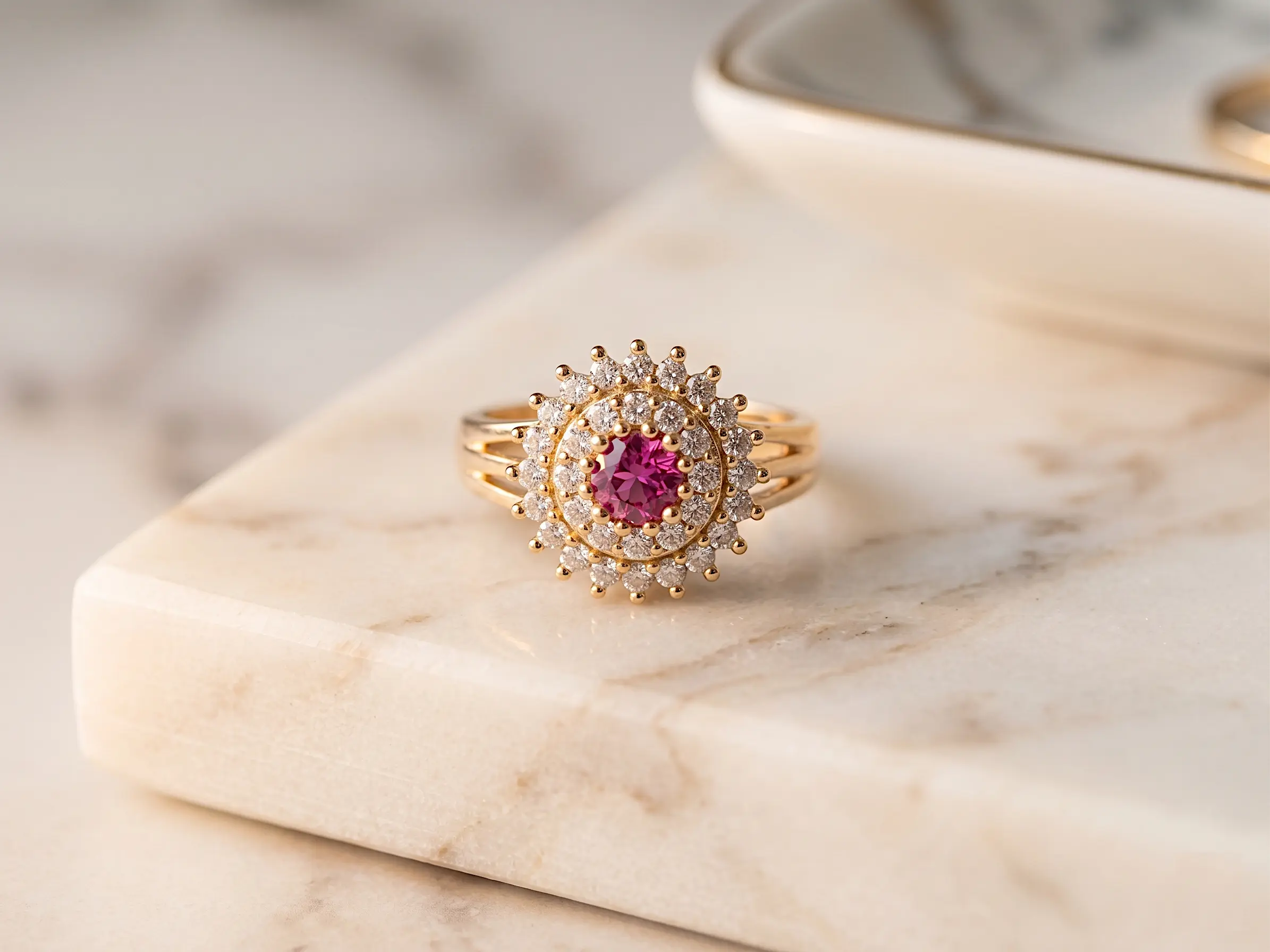 Celestial Medallion Adjustable Ring – Intricate Floral Halo - Image 4
