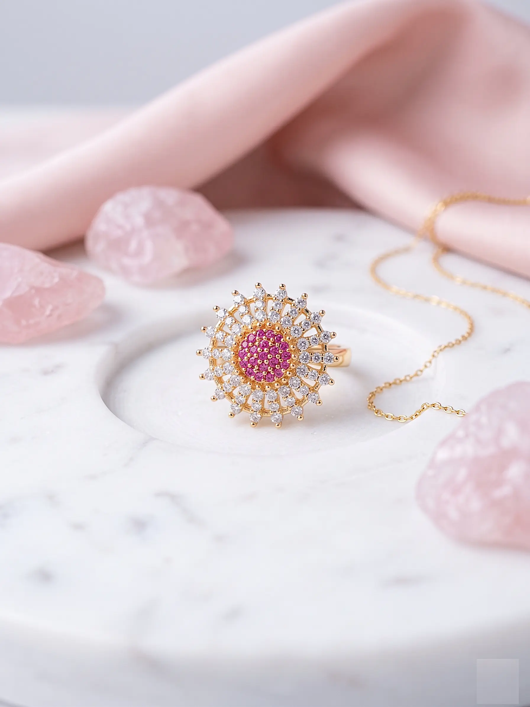 Radiant Bloom Sunflower Statement Ring – Adjustable Fit