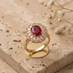 Ethereal Oval Heritage Ring - Red Adjustable Size