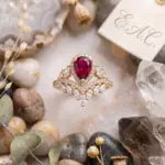 Royal Teardrop Crown Ring – Contoured Halo Design