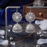 mirror jhumka silver