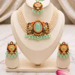 Mint Meadow Heritage Choker Set – 4-Piece Pastel Green & Pearl Jewelry Collection