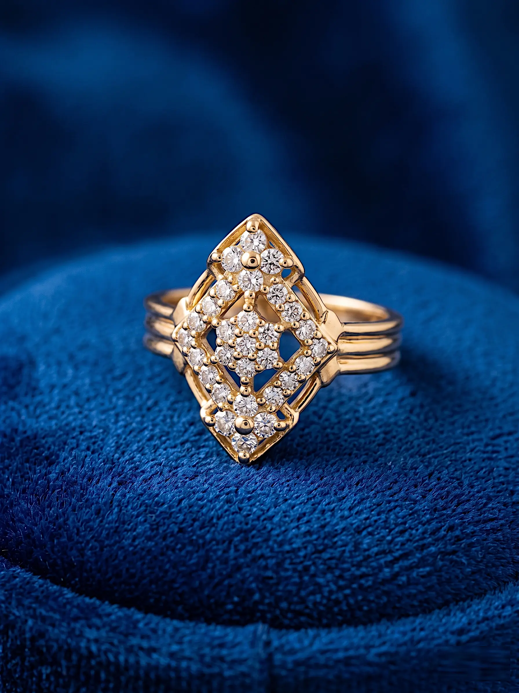 Art Deco Geometric Rhombus Ring – Adjustable Fit - Image 3