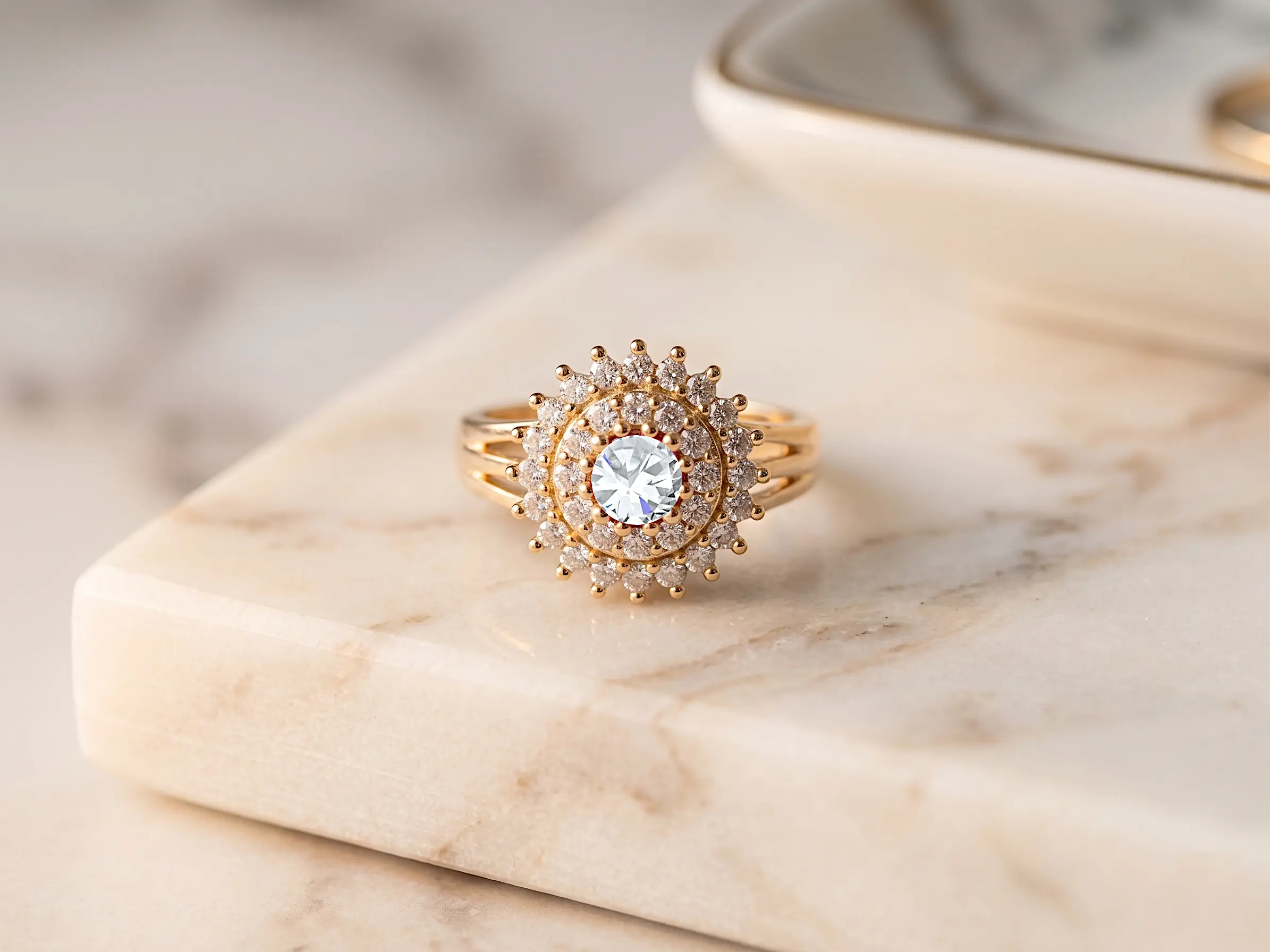 Celestial Medallion Adjustable Ring – Intricate Floral Halo - Image 5