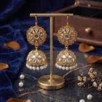 mirror jhumka gold