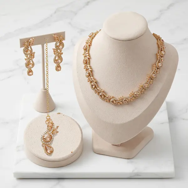 Champagne Crystal Jewelry Set
