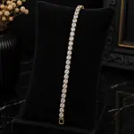 Classic gold plated round zircon tennis bracelet