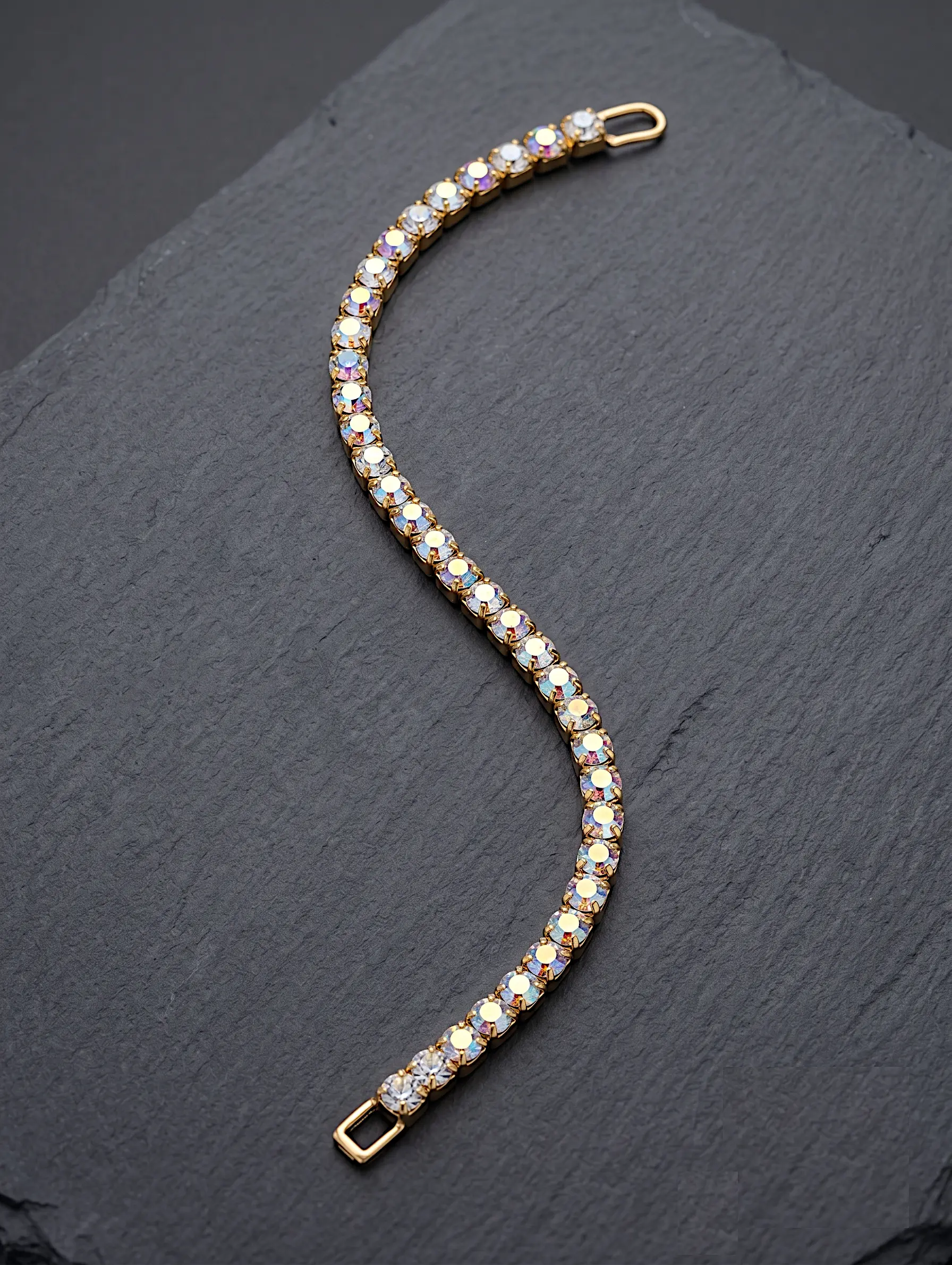 Classic gold plated round zircon tennis bracelet