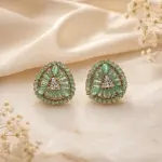 Trillion Sunburst Statement Studs – Mosaic Earrings - GREEN