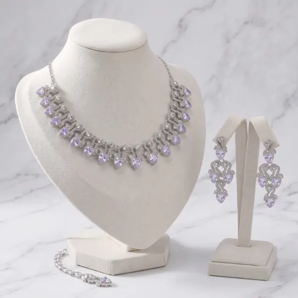 Lavender Zircon Bridal Jewelry Set