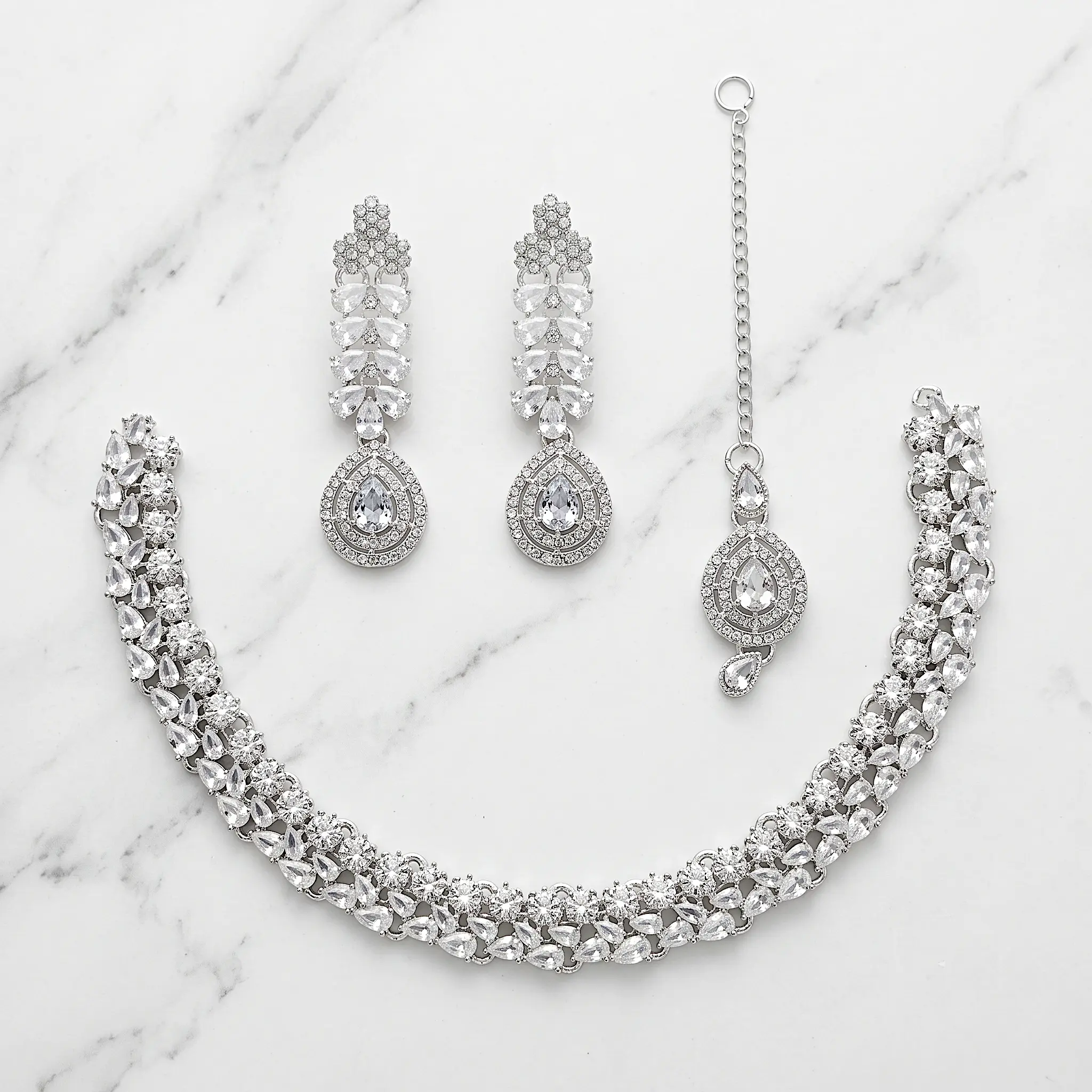 Silver Crystal Jewelry Set - Image 2