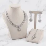 Silver Crystal Jewelry Set