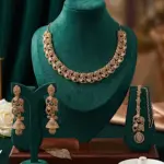 Gold Jhumka Crystal Jewelry Set