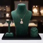 Gold Teardrop Pendant Set Zircon