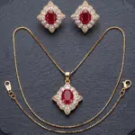 Ruby Red Zircon Jewelry Set