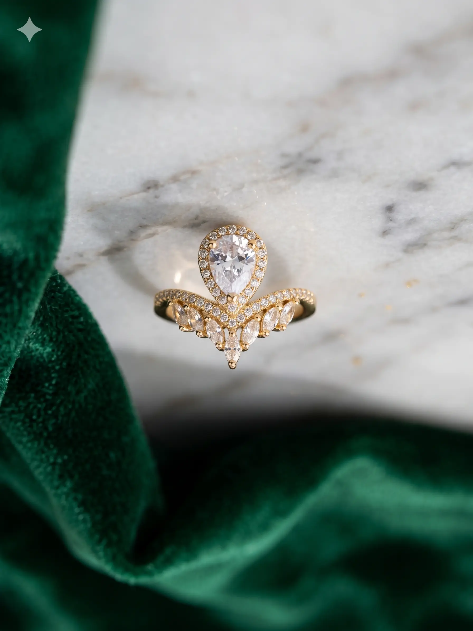 teardrop white ring